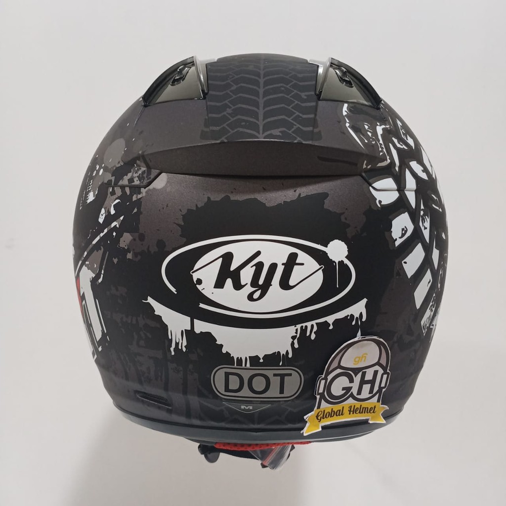 HELM HALF FACE KYT DJ MARU KYT DJMARU MOTIF #10 GUNMETAL DOFT BLACK