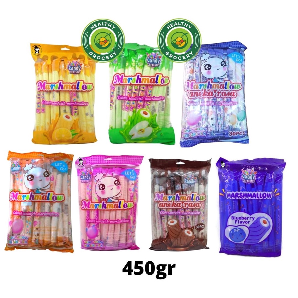 Jual Marshmallow Stick Pak Isi 30 Pcs 450gr All Varian / PERMEN MURAH