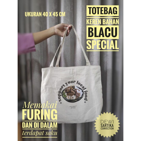 Totebag Keren Bahan Blacu special / tas souvenir blacu