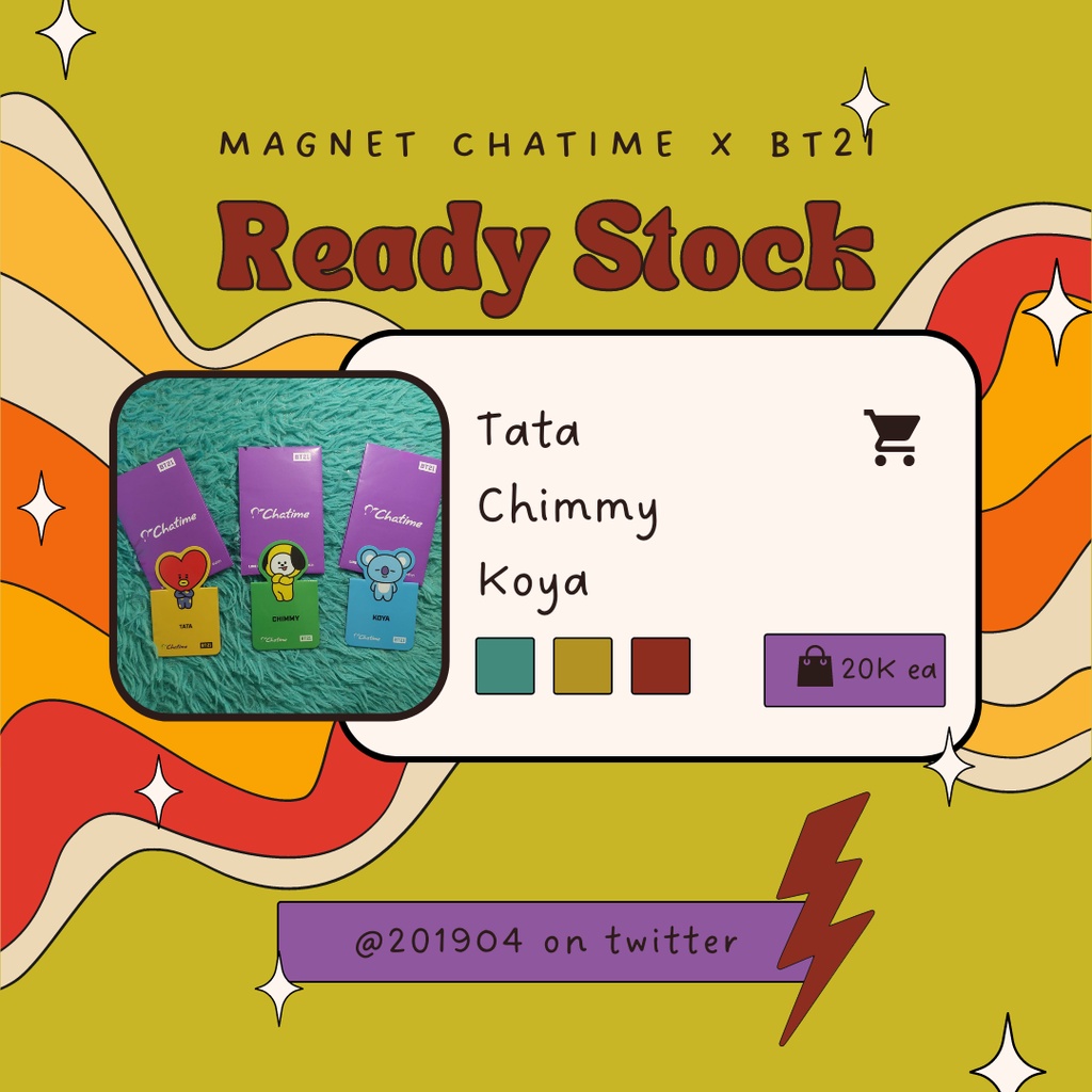 magnet chatime x bt21