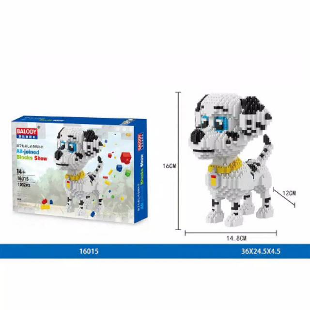BALODY 16015 DOGSERIES THE SECRET LIFE OF PETS ANJING DALMATIAN PUPPY BRICK TOY MAINAN DOGGIE DOG 3D