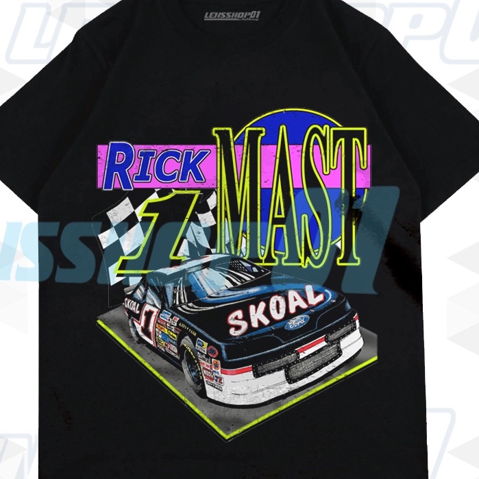 PREMIUM NASCAR TSHIRT RICK MAST BLACK VINTAGE TEE BOOTLEG, KAOS NASCAR RICK MAST PREMIUM