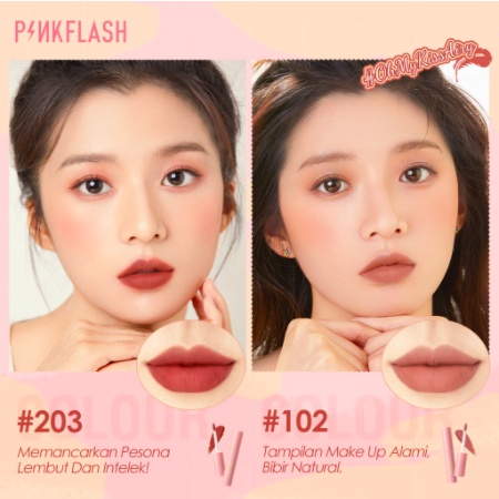 [BPOM] PINKFLASH Matte Liquid Lipstick Lasting Waterproof Lip Tint Shimmer Lip Gloss Velvet Matte-4