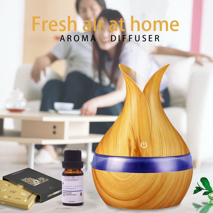 Air Humidifier Aromatherapy Diffuser Wood Design 300ml - YX-188