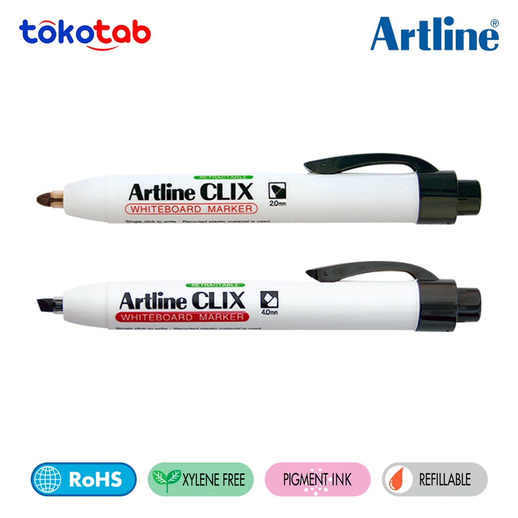 

Tokotab - Spidol Whiteboard ARTLINE CLIX EK-573A EK-593A Bulat dan Chisel Style