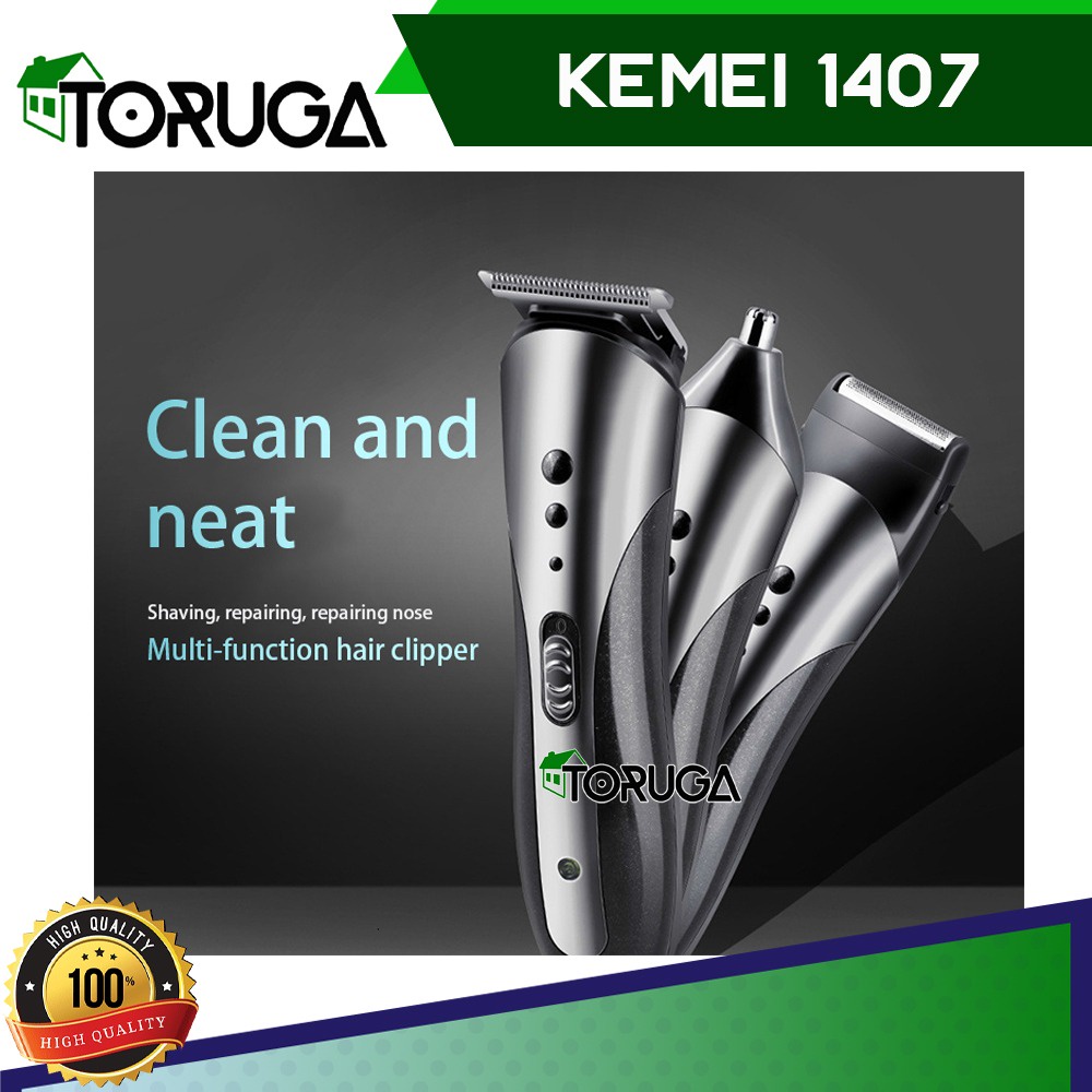 Alat Cukur Kemei 1407 Clipper 3 in1 Alat cukur potong rambut charger jenggot alis