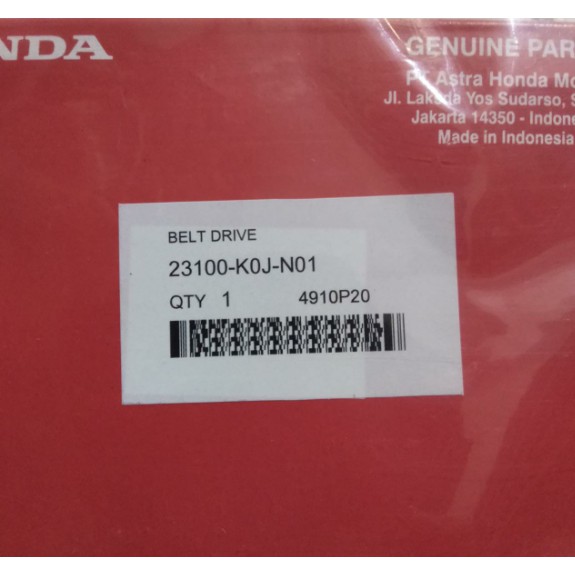 V Belt Van Belt Ban Penggerak Only Honda Genio 23100 K0J N01