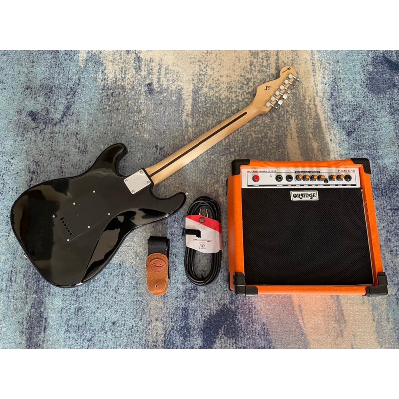 Paketan Gitar Elektrik  Stratocaster (Hitam)-3