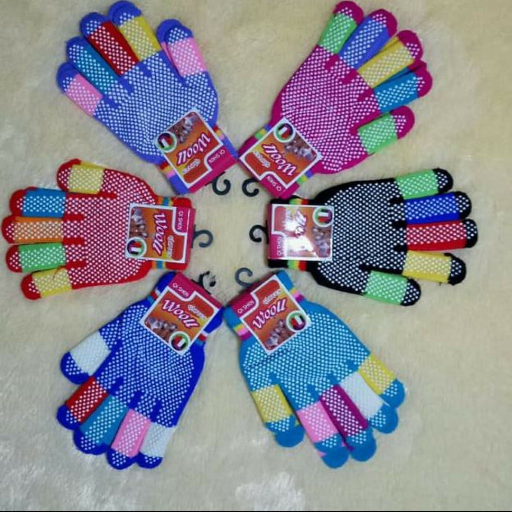 Sarung Tangan Motor Magic Gloves Wooll Bintik Warna