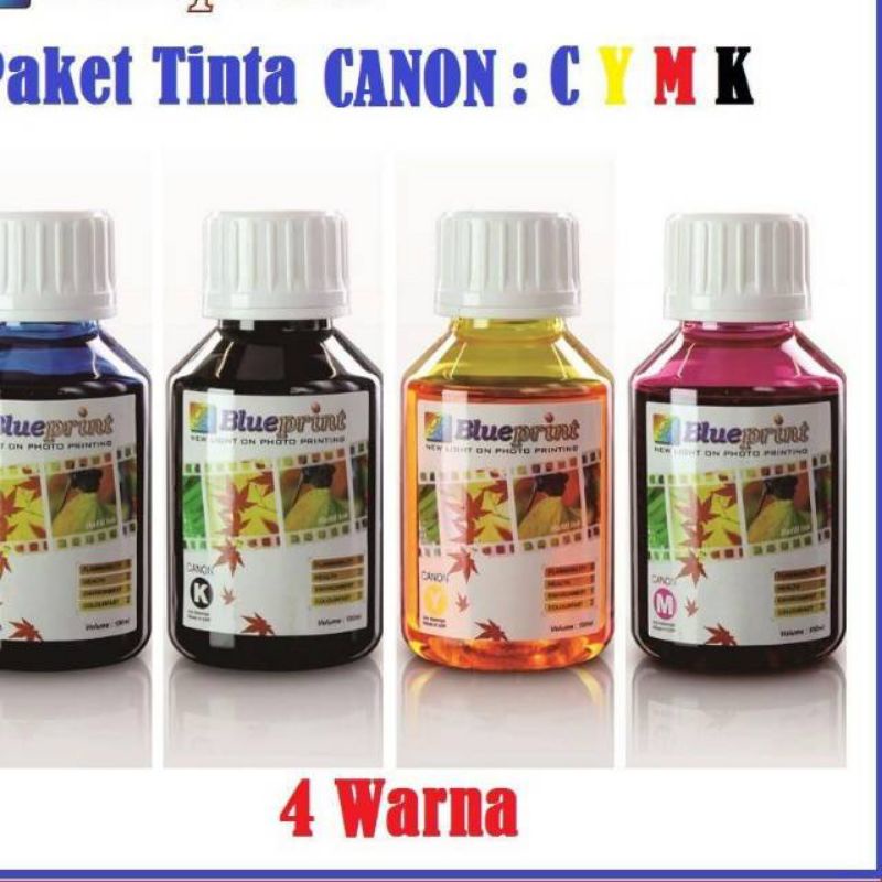 1 Set Tinta Blueprint Canon 100 ml Original ( BCMY)
