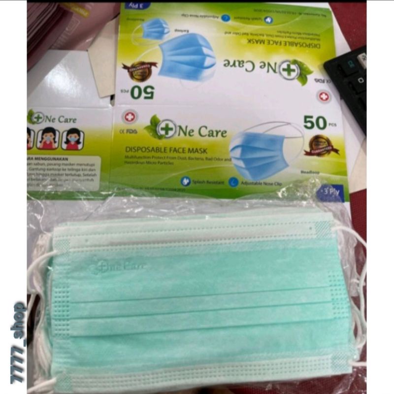 Masker OneCare 3ply Earloop (embos onecare), hrg untuk 50pcs/box