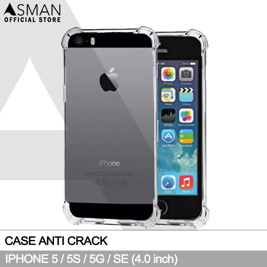 Anti Crack iPhone 5 / 5S / 5G / SE (4.0&quot;) | Soft Case Anti Bentur - Clear