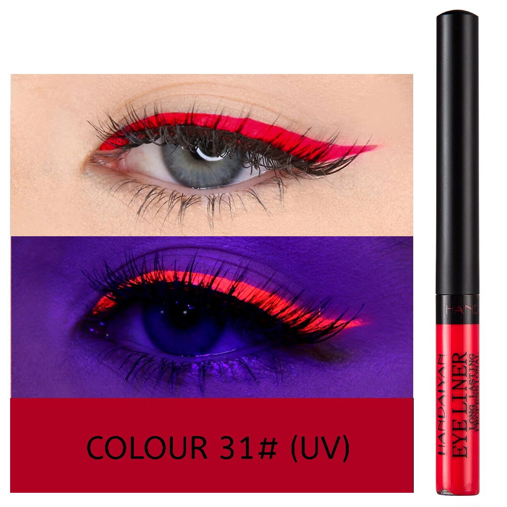 Handaiyan UV Fluorescen Liquid Eyeliner Pencil Glowing  Art Paint Halloween Party Fancy Dress Beauty Makeup Tool 12 Colors