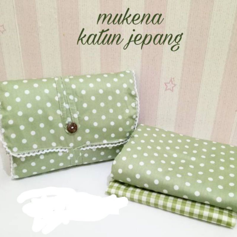 MUKENA KATUN JEPANG ORI POLKADOT PREMIUM