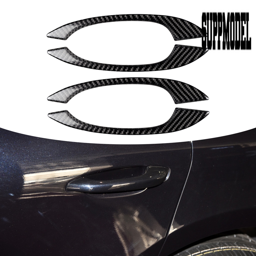 4pcs Stiker Handle Pintu Mobil Bahan Carbon Fiber Tahan Air Untuk Porsche Macan 2014-2021