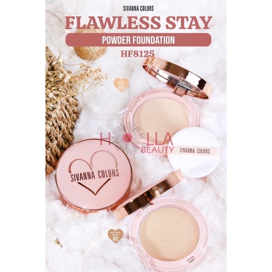 SIVANNA COLORS FLAWLESS STAY POWDER FOUNDATION HF8125/BEDAK WAJAH/MAKEUP WAJAH/KOSMETIK WAJAH