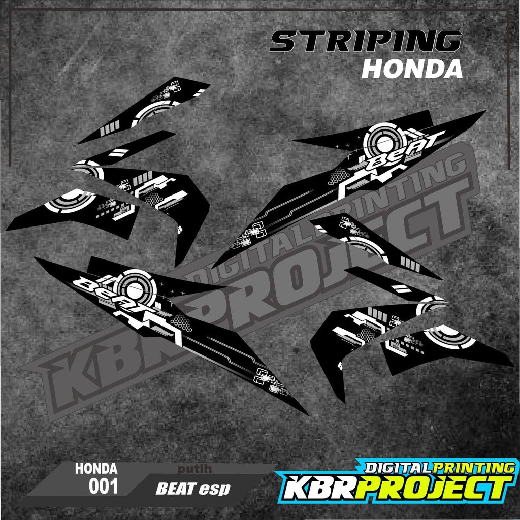 (cod) BEAT esp street 2017 Stiker Motor Striping VariasiList HondaRacing Skotlet Scotlite TRANSPARAN