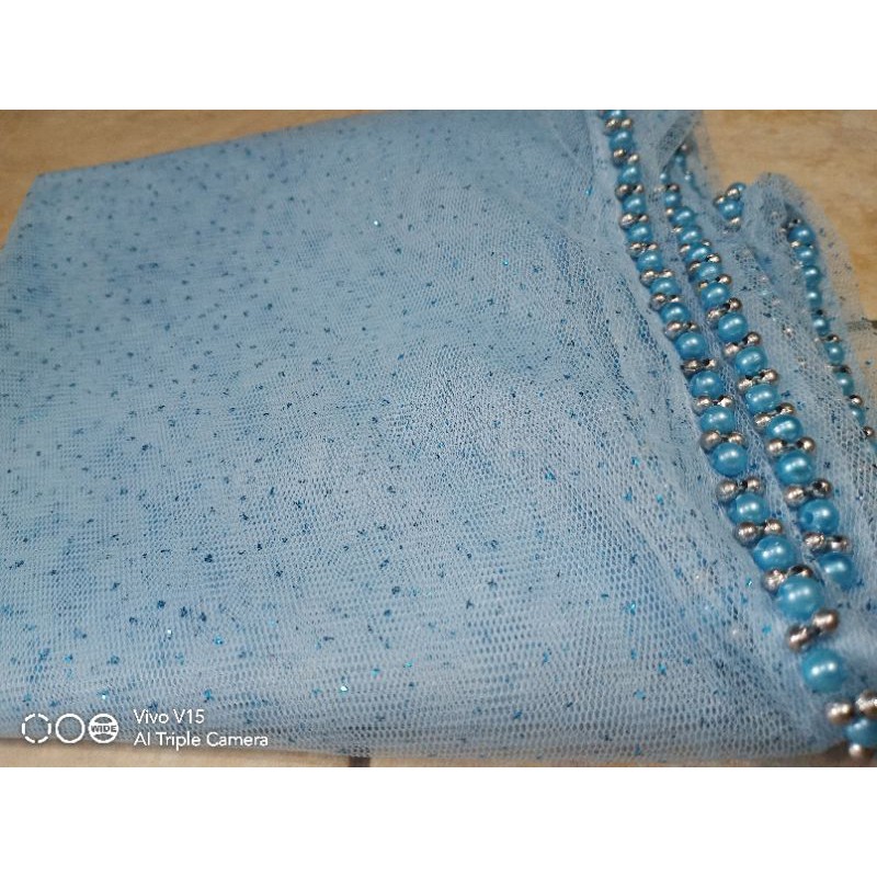 SLAYER veil HIJAB PENGANTIN  kerudung /selayer  tuile gliter mutiara, wisuda, ondangan, pesta-5