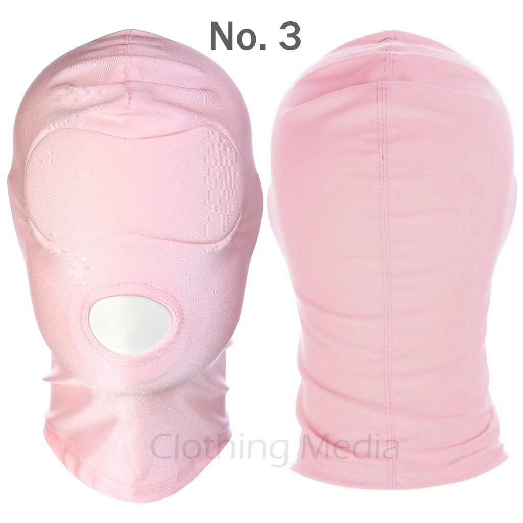 Hood Spandex Warna Pink Topeng Cosplay Mask Blindfold Elastis Penutup Kepala