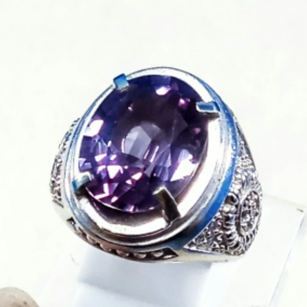 CINCIN BATU AKIK PERMATA CUTING ALEXANDRITE CHANGE COLOUR MEWAH DAN ELEGAN