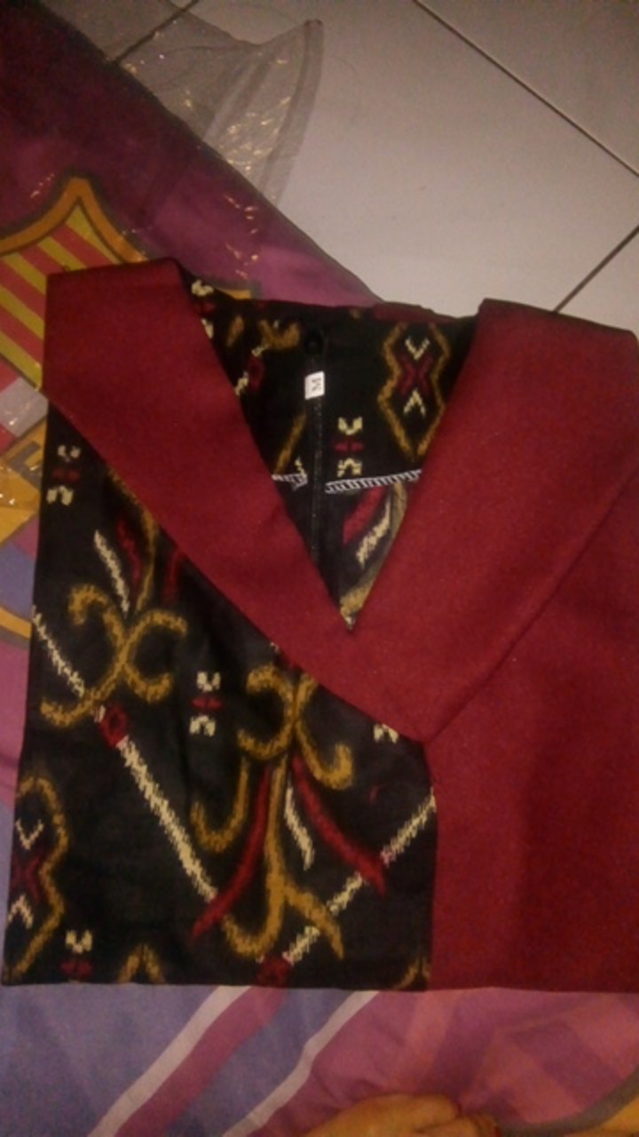 Tey-17 Batik Wanita Asj Sa Hrb026 Kenongo Kemeja Tosca Pendek