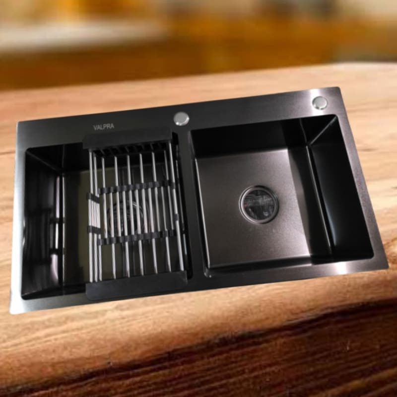 Kitchen sink 8245 hitam Valpra / bak cuci piring 2 lubang hitam
