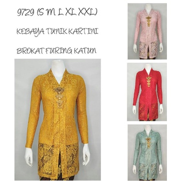 Ω Indah ABAYA KEBAYA BROKAT KARTINI MODERN TUNIK LENGAN PANJANG Furing Katun S M L XL XXL 9729♛