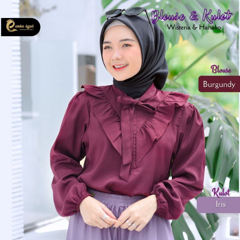 READY STOK SIAP KIRIM WISTERIA BLOUSE BY EMKA HIJAB ORIGINAL