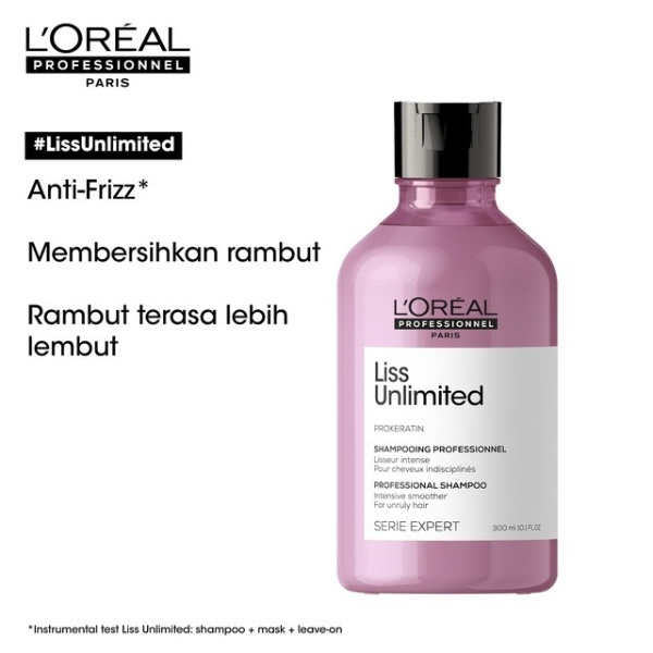 LOREAL Serie Expert Liss Unlimited Shampoo & Hair Mask Set - Perawatan Rambut Kusut Keriting-4