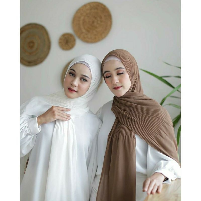 𝗖𝗮𝗿𝗲.𝗶𝗻 Pashmina Plisket Duyung Shawl 180x75 PREMIUM QUALITY (Tidak Full)