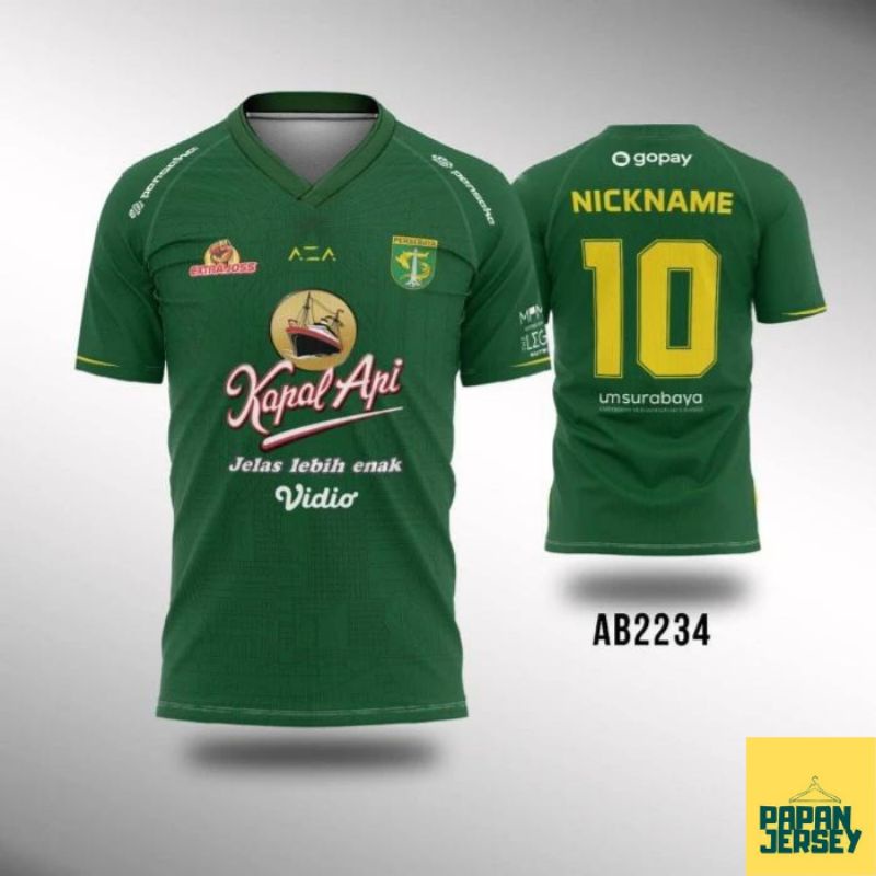 KAOS JERSEY BOLA LIGA 1 PERSEBAYA SURABAYA 2021/2022 GRATIA NICK NAME. JERSEY KAOS