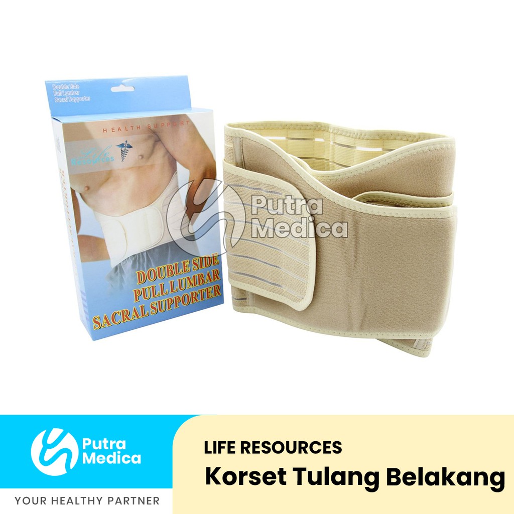 Life Resources Double Side Pull Lumbar Sacral Supporter / Korset Tulang Belakang / Lumbal / Alat Terapi Cidera