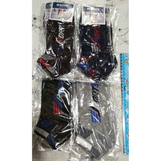 Kaos kaki pendek pria cowok sport olahraga hao jie kaus murah ptk