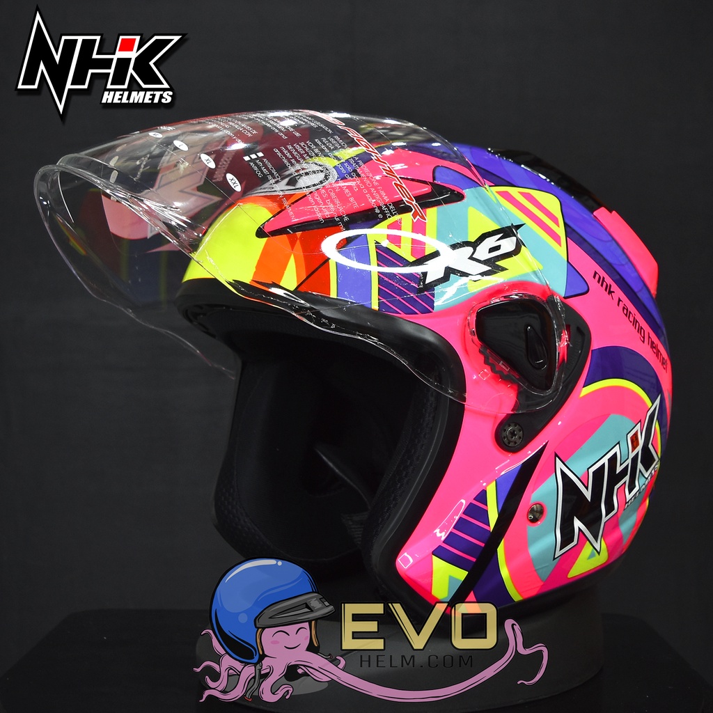 HELM NHK R6 PIGMENT PINK FLUO - YELLOW - ORANGE