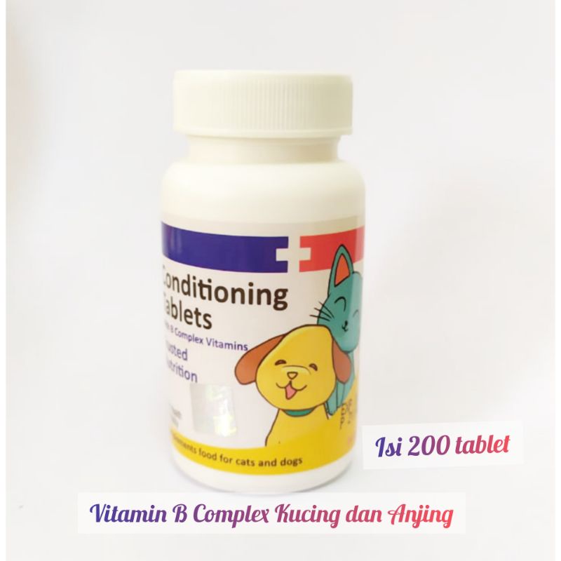 Vitamin B Complex Conditioning Tablets Raid All Vitamin Nafsu Makan dan Bulu Kucing Anjing Cat Dog
