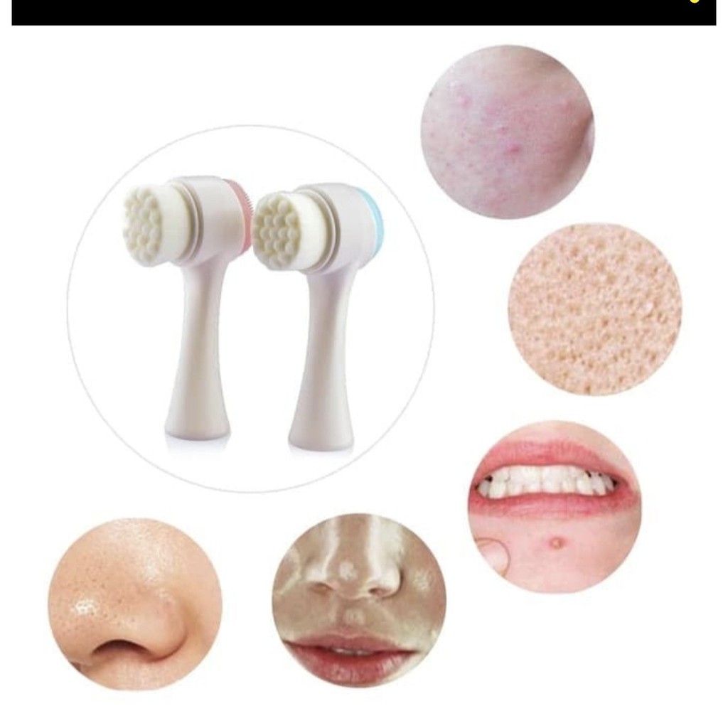 Sikat Wajah 2 Sisi Alat Cuci Muka Silikon Sikat Wajah Facial Brush Murah