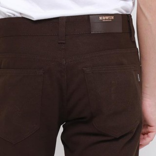New Product Edwin Celana Jeans Milan-018 Regular Fit Pria Panjang Brown - Cokelat Tua, 28 Free