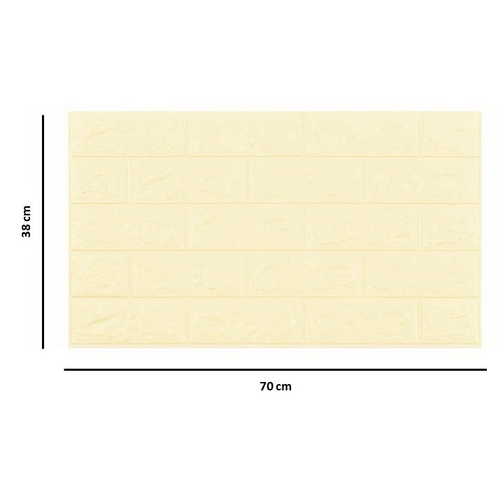 [COD] Wallpaper dinding foam sticker 3mm Timbul 3D motif Batu Bata Murah Warna Warni / Classic brick wallpaper foam 3D-Kuning Soft