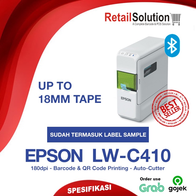 EPSON Labelworks LW-C410 Bluetooth Thermal Label Printer