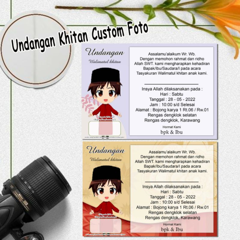 

ndangan khitanan custom foto
