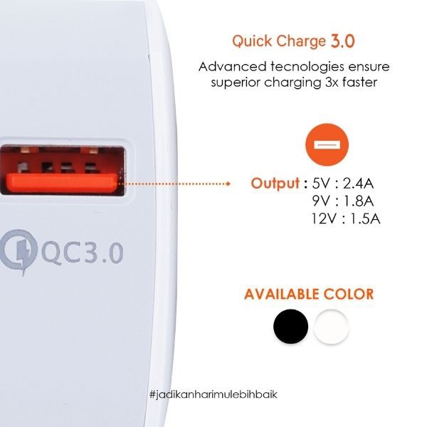 Charger Quick Charge 3.0 JETE C11  - Garansi Resmi 12 Bulan