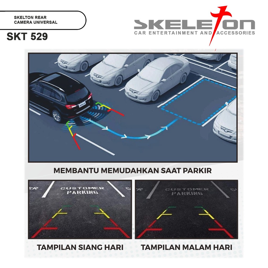 Camera Mundur Universal Moving Line Skeleton SKT-529-Bisa Belok