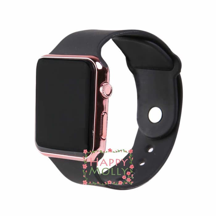 JAM TANGAN LED FASHION DIGITAL HITAM/GOLD/SILVER/PUTIH/ABU/NAVY-Hitam Rose Gold