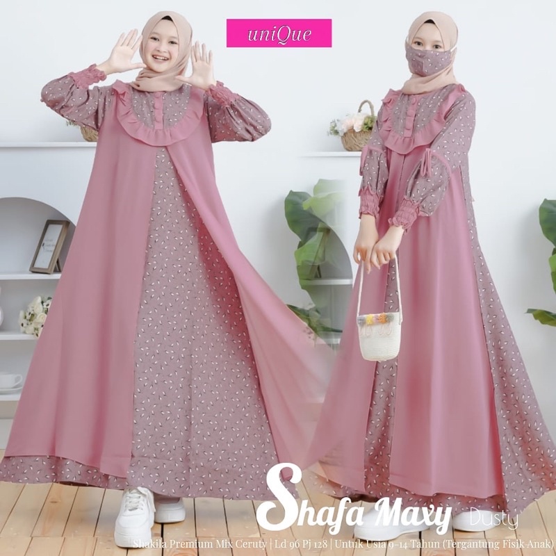 SHAFA MAXY KIDS by Unique/gamis anak perempuan usia 8_13 tahun