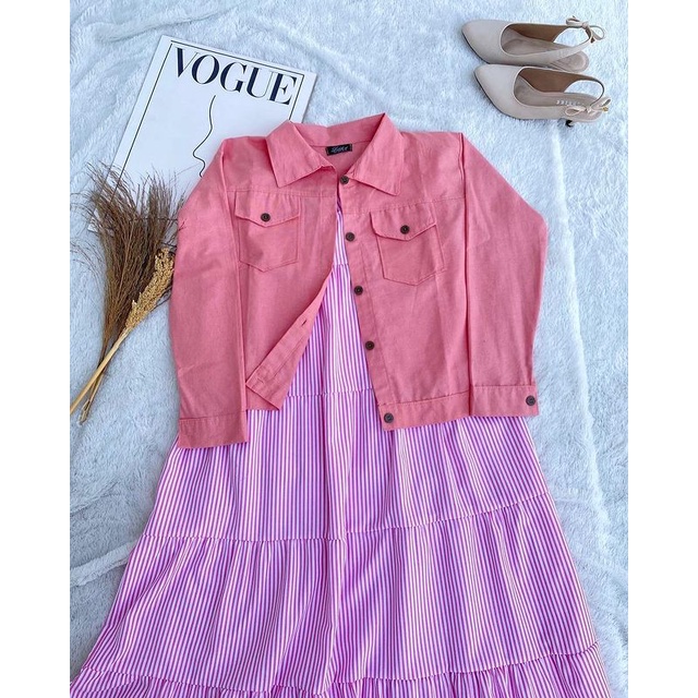 PAMELA DRESS ONESET - DRESS WANITA - ONESET - INCLUDE OUTER KEMEJA