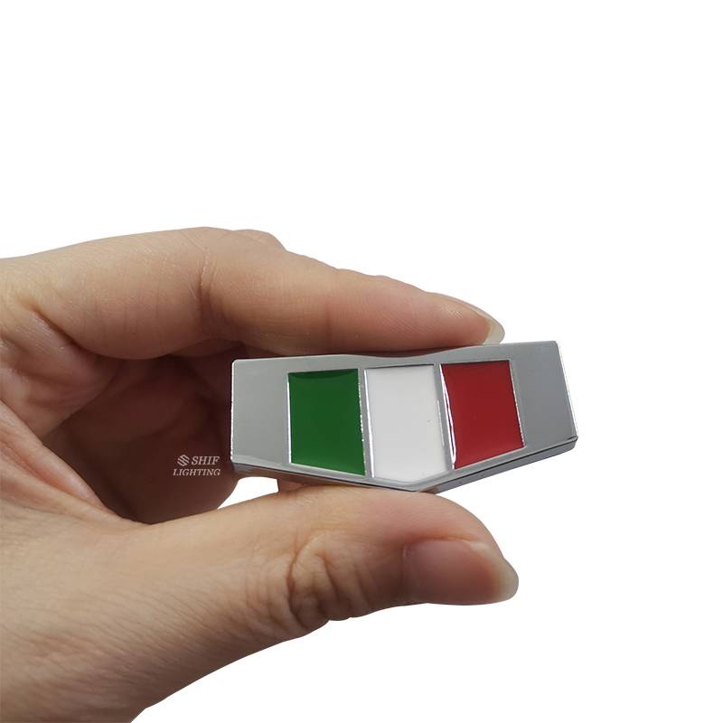 1 pair Metal Tri-Color ITALY National Flag Logo Car Auto Motor Decorative Side Rear Emblem Badge Sticker Decal