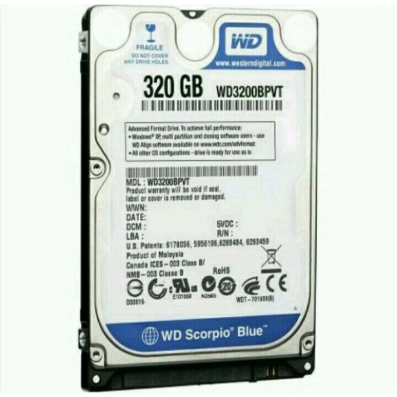 Harddisk WD 320GB Internal Laptop