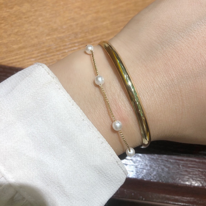 Gelang Mutiara double layer Untuk Wanita