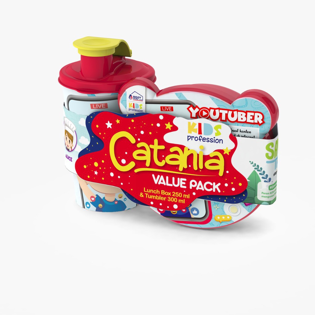 Tempat Makan Anak Biggy Catania / Lunch Box Catania Set Botol Minum