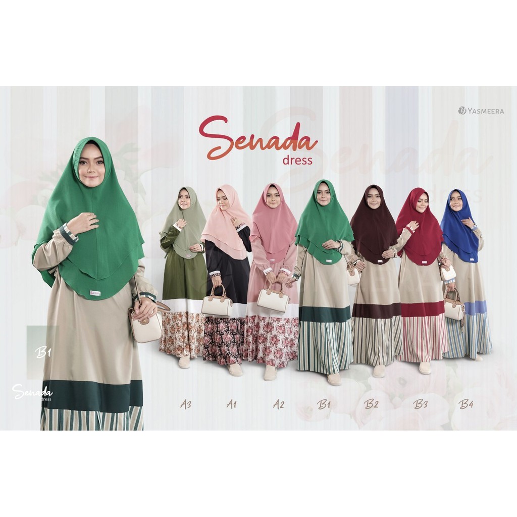 SENADA DRESS YASMEERA GAMIS POLOS Kombinasi KATUN IMA VALENTINO KATUN JEPANG ADEM SYARI FORMAL
